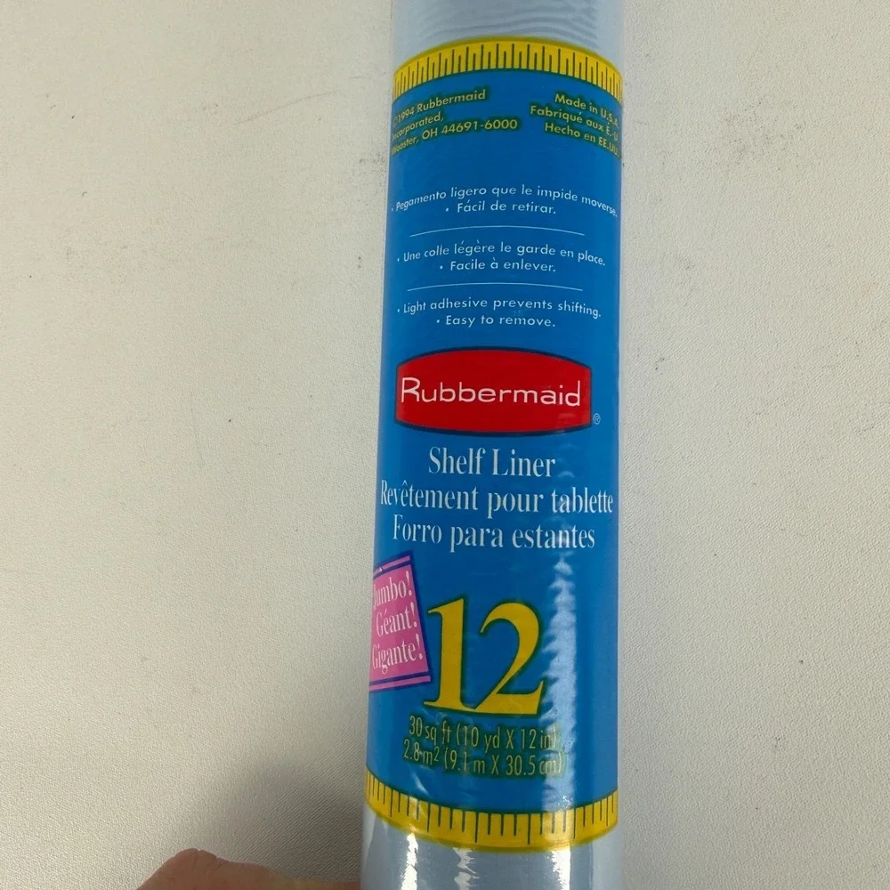 Vintage Rubbermaid Shelf Liner 12 In 10 Sq Ft Solid Blue Nos Sealed Blue